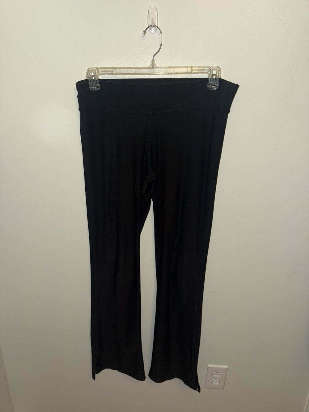 Lucy Activewear Power Flare Leg Yoga Pants Womens Small TALL Black Pull On Waist